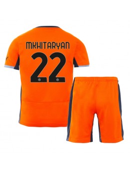Inter Milan Henrikh Mkhitaryan #22 Ausweichtrikot für Kinder 2023-24 Kurzarm (+ Kurze Hosen)